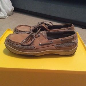 SPERRY top-sider tan leather boat shoes 9.5